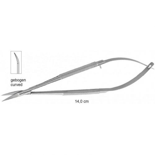 Ножницы хирургические изогнутые Castroviejo-Gomel 140 мм 19-28