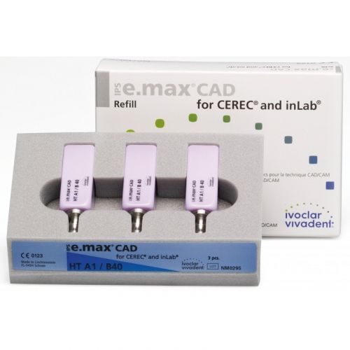 Блоки из безметалловой керамики IPS e.max CAD for CEREC and inLab HT B40 Blocks (3 шт.) Блоки из безметалловой керамики IPS e.max CAD for CEREC and inLab HT B40 Blocks (3 шт.)