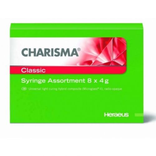 Материал рентгеноконтрастный светоотверждаемый микрогибридный Charisma CLASSIC Syr Assortment (шприцы 8 шт. по 4 г) Материал рентгеноконтрастный светоотверждаемый микрогибридный Charisma CLASSIC Syr Assortment (шприцы 8 шт. по 4 г)