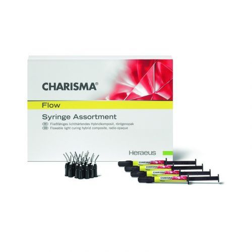 Набор с светоотверждаемым микрогибридным композитным материалом Charisma Flow Syr Assortment (4 шприца по 1,8 мл) — дополнительное фото