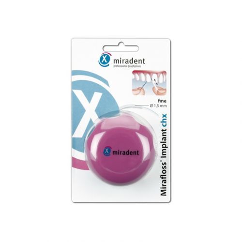 Супер-флосс антибактериальный для имплантов и брекетов Mirafloss Implant chx (50 нитей по 15 см) — дополнительное фото