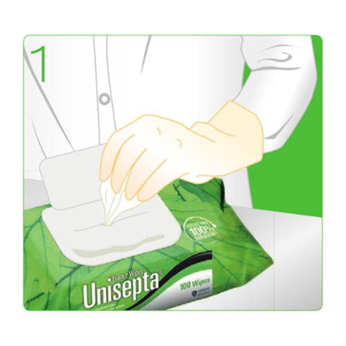 Дезинфицирующие салфетки - Unisepta Foam 2 Wipes — дополнительное фото
