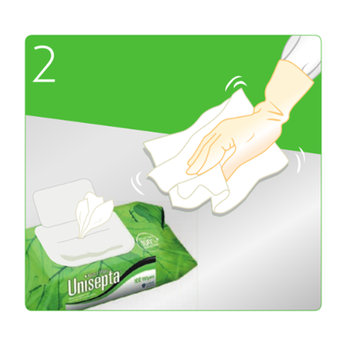 Дезинфицирующие салфетки - Unisepta Foam 2 Wipes — дополнительное фото